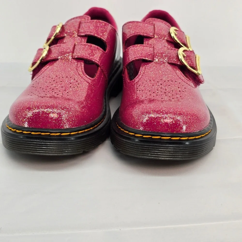 Dr. Martens 8065 J Pink Glitter Mary Jane Shoes Kids Size 3 US 34 EU New